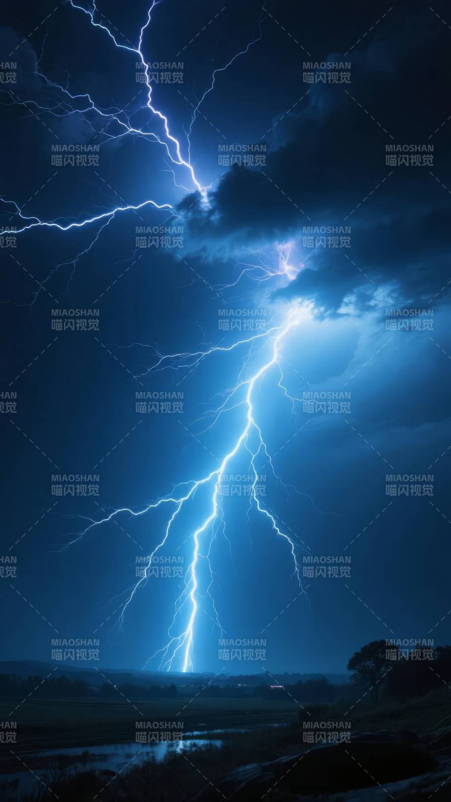 电闪雷鸣夜图片