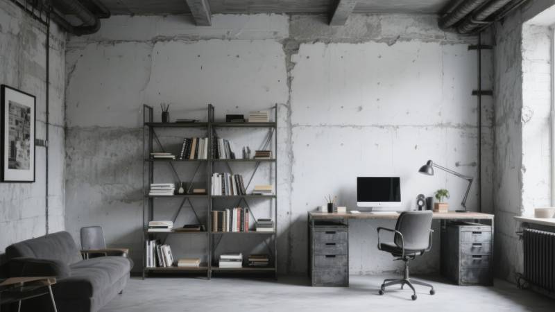 工业风书房设计图片