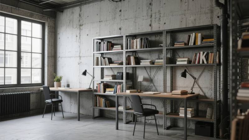 工业风书房一角图片