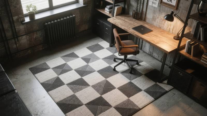 工业风书房一角图片