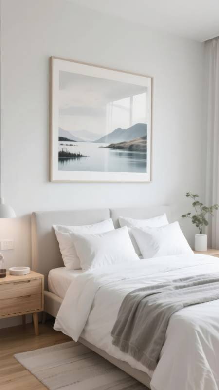 简约卧室风景画图片