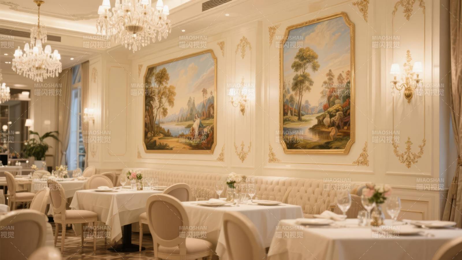 优雅餐厅内部景象图片