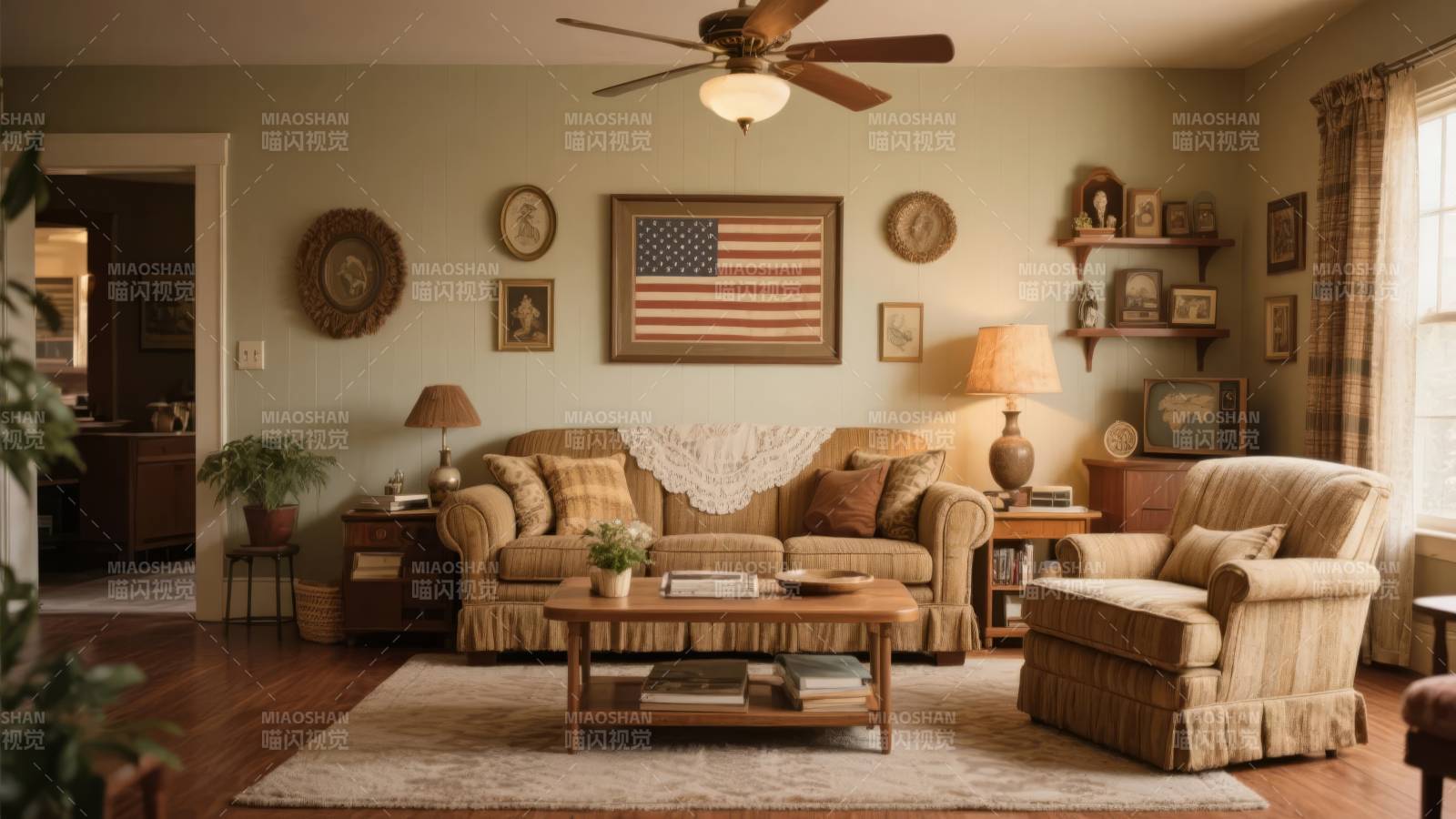 温馨美式客厅图片