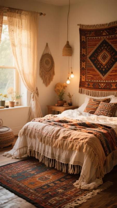 波西米亚风情卧室图片