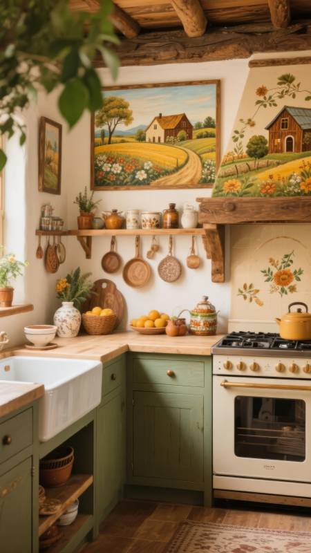 田园厨房美景图片