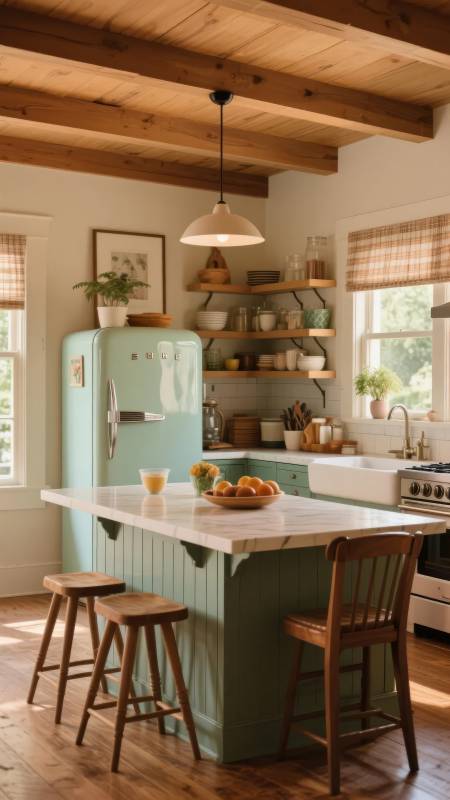 复古厨房温馨一角图片