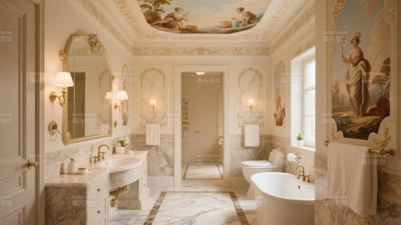 奢华古典浴室图片