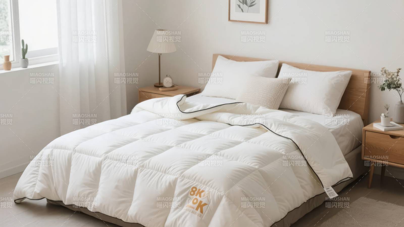 温馨卧室羽绒被图片