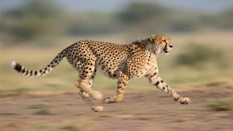 猎豹疾驰草原图片