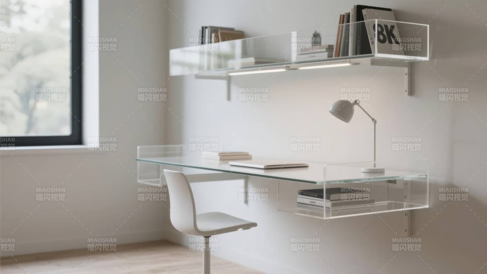 简约透明书桌设计图片