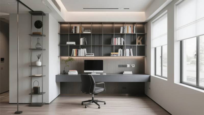 现代简约书房设计图片