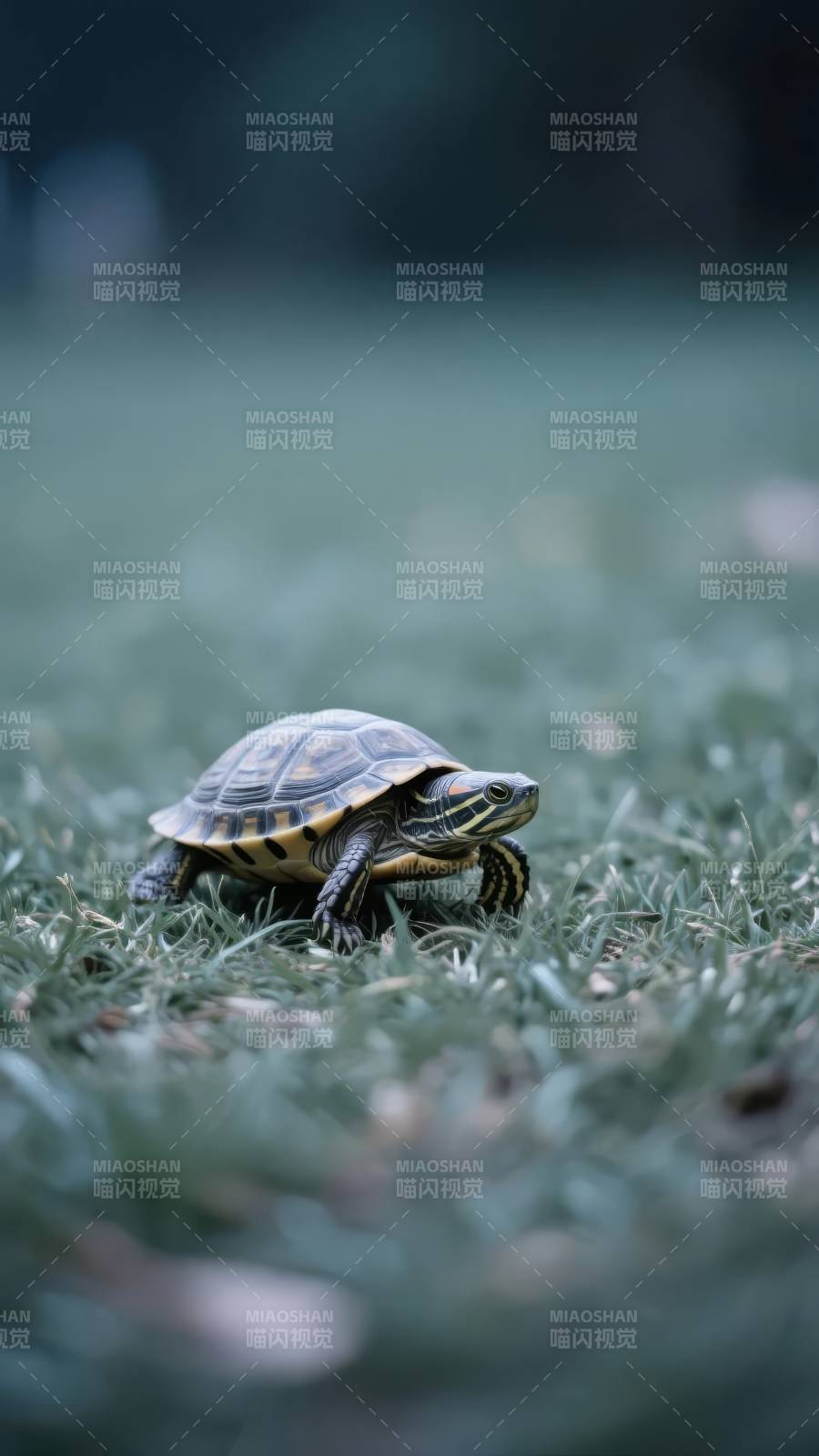 草地上爬行的乌龟图片