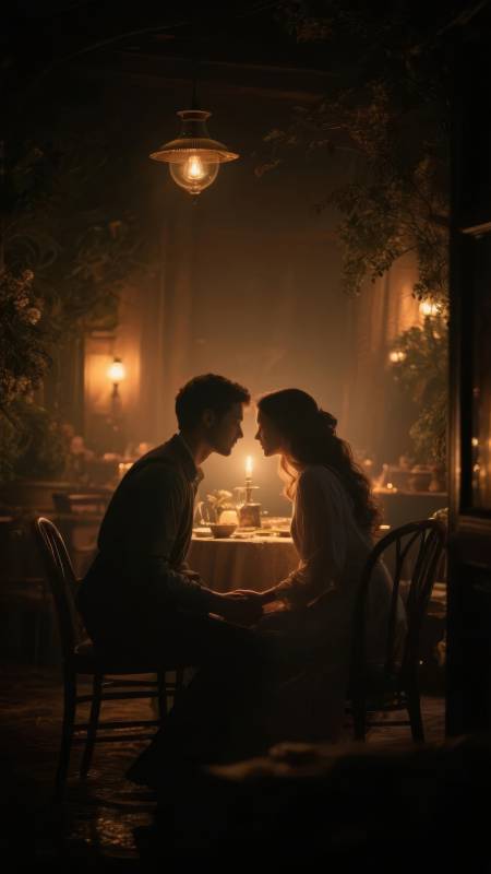 烛光下的深情对望图片