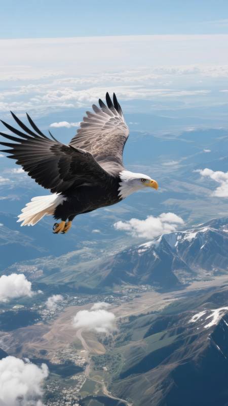 雄鹰翱翔山巅图片