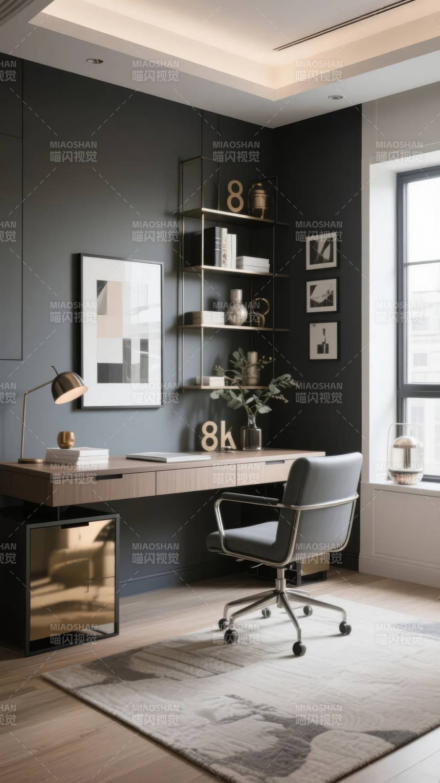 现代简约书房设计图片