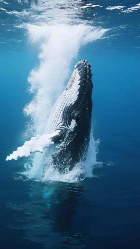 鲸跃碧海图片