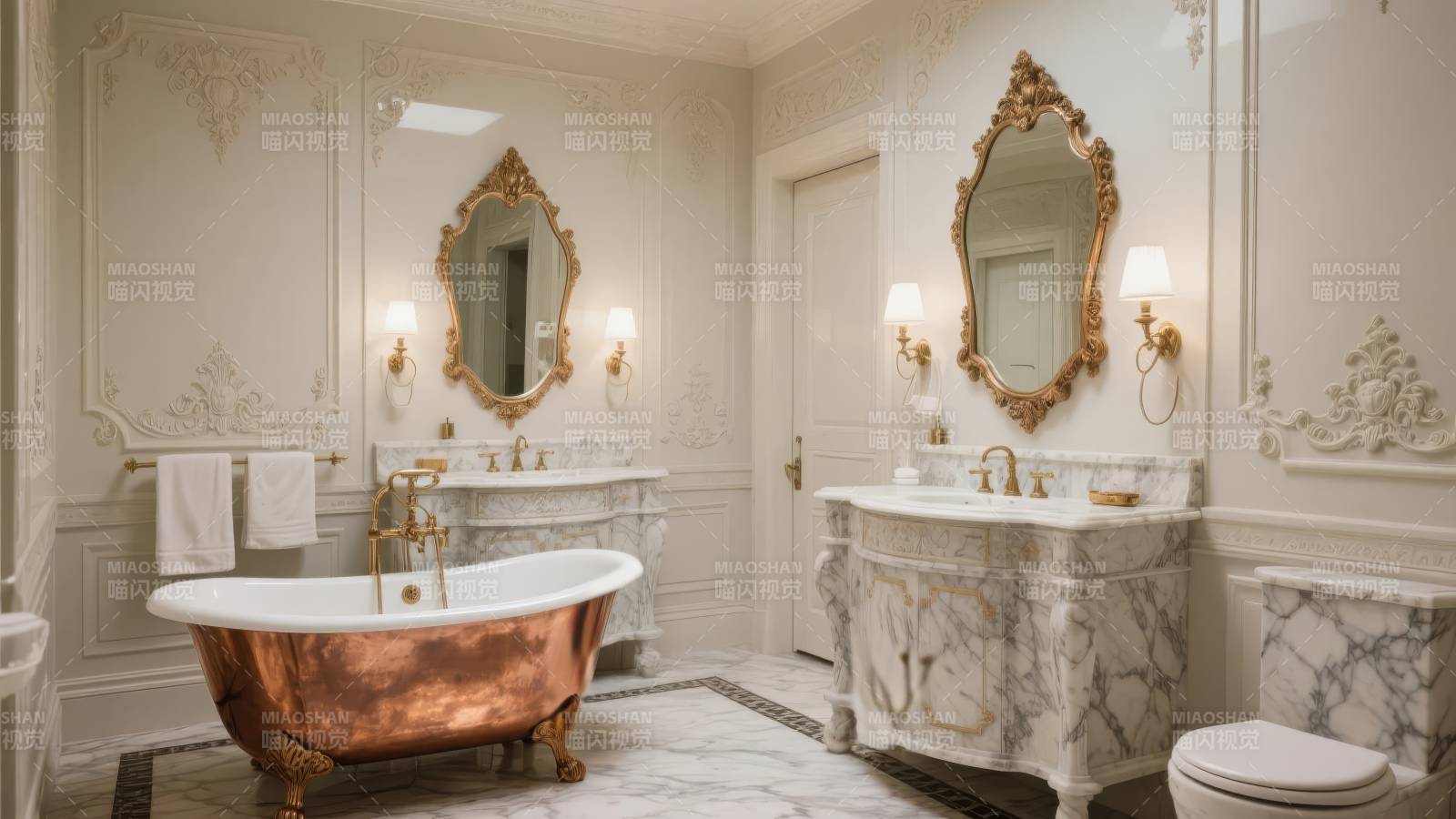 奢华复古浴室图片
