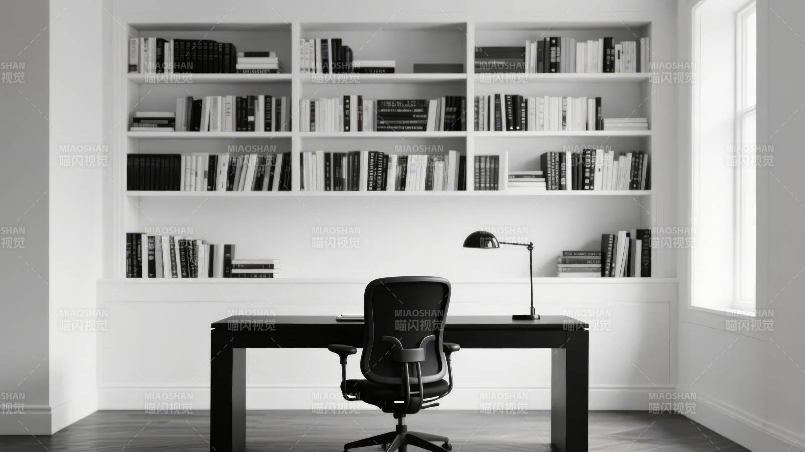 简约书房一角图片