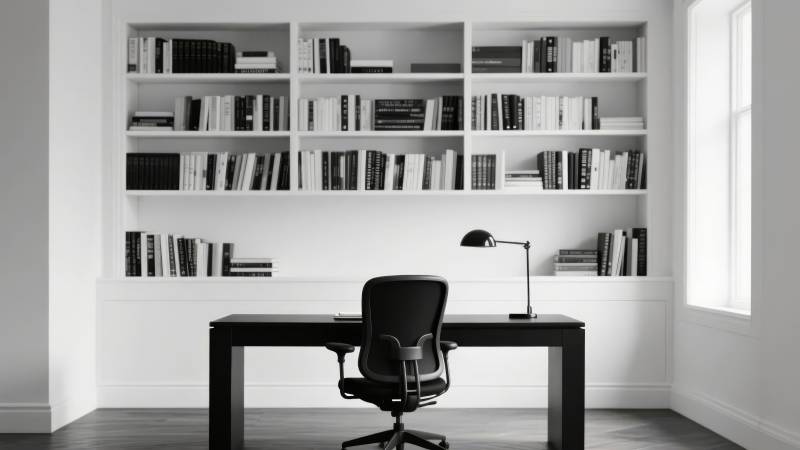 简约书房一角图片