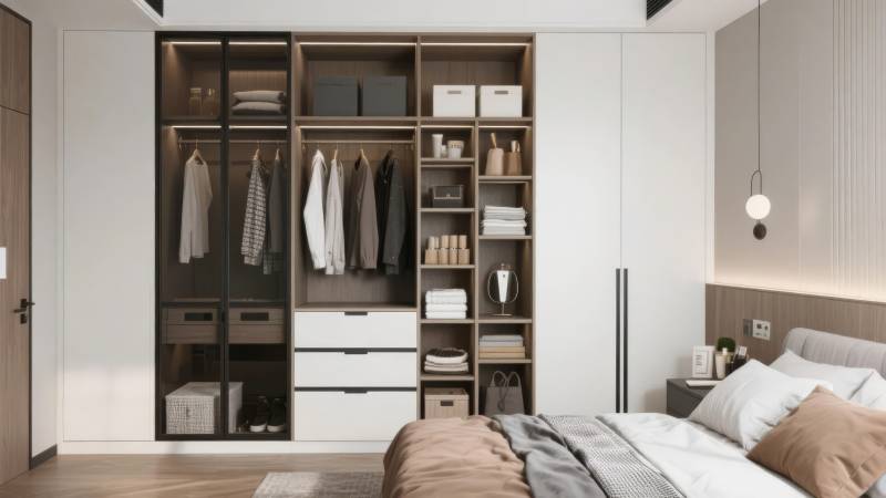 现代简约卧室衣柜图片