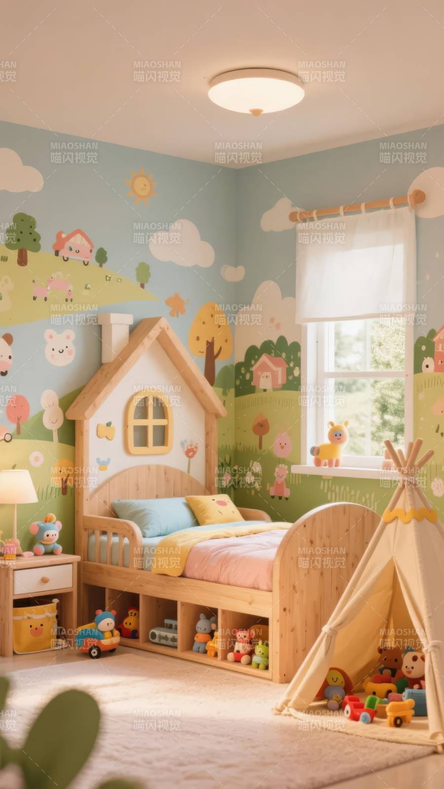 童话森林儿童房图片
