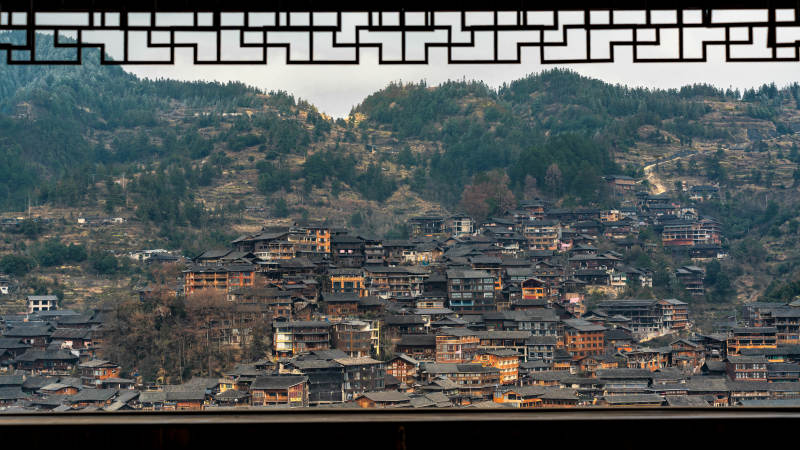 山间古村落图片