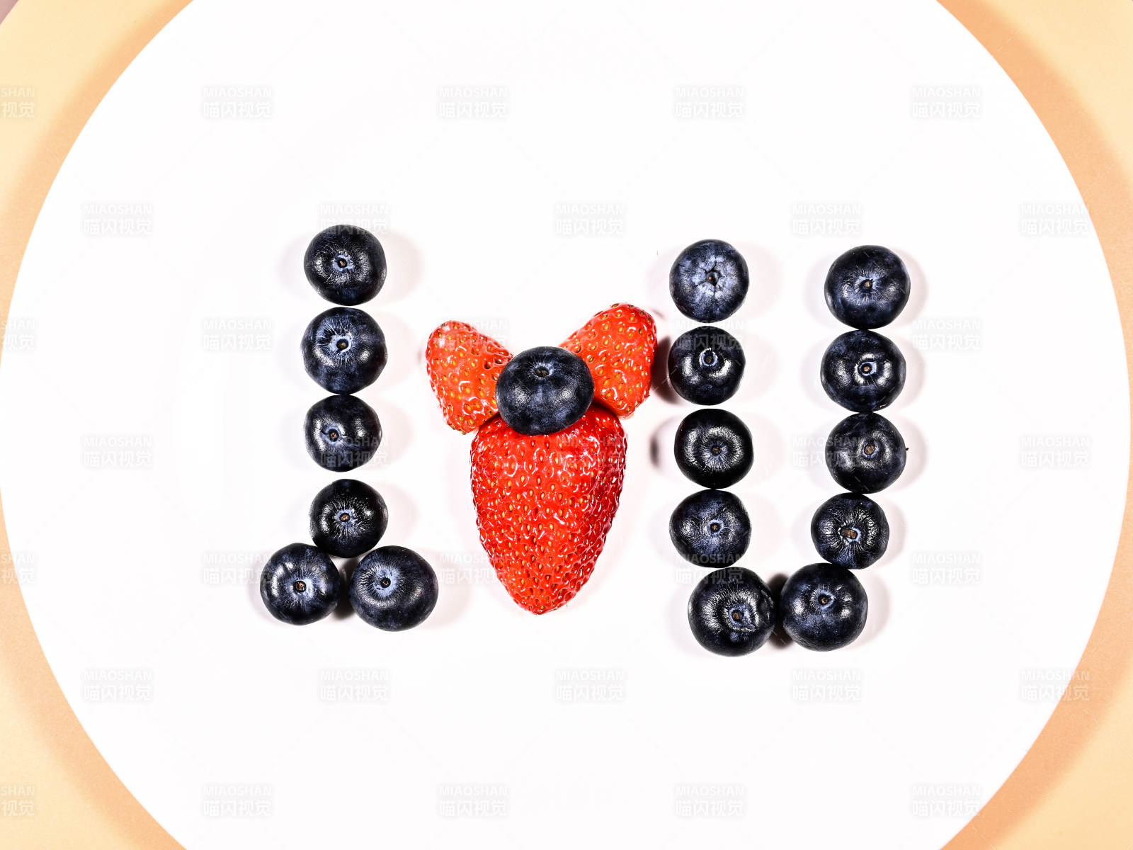 草莓蓝莓水果创意摆盘图片