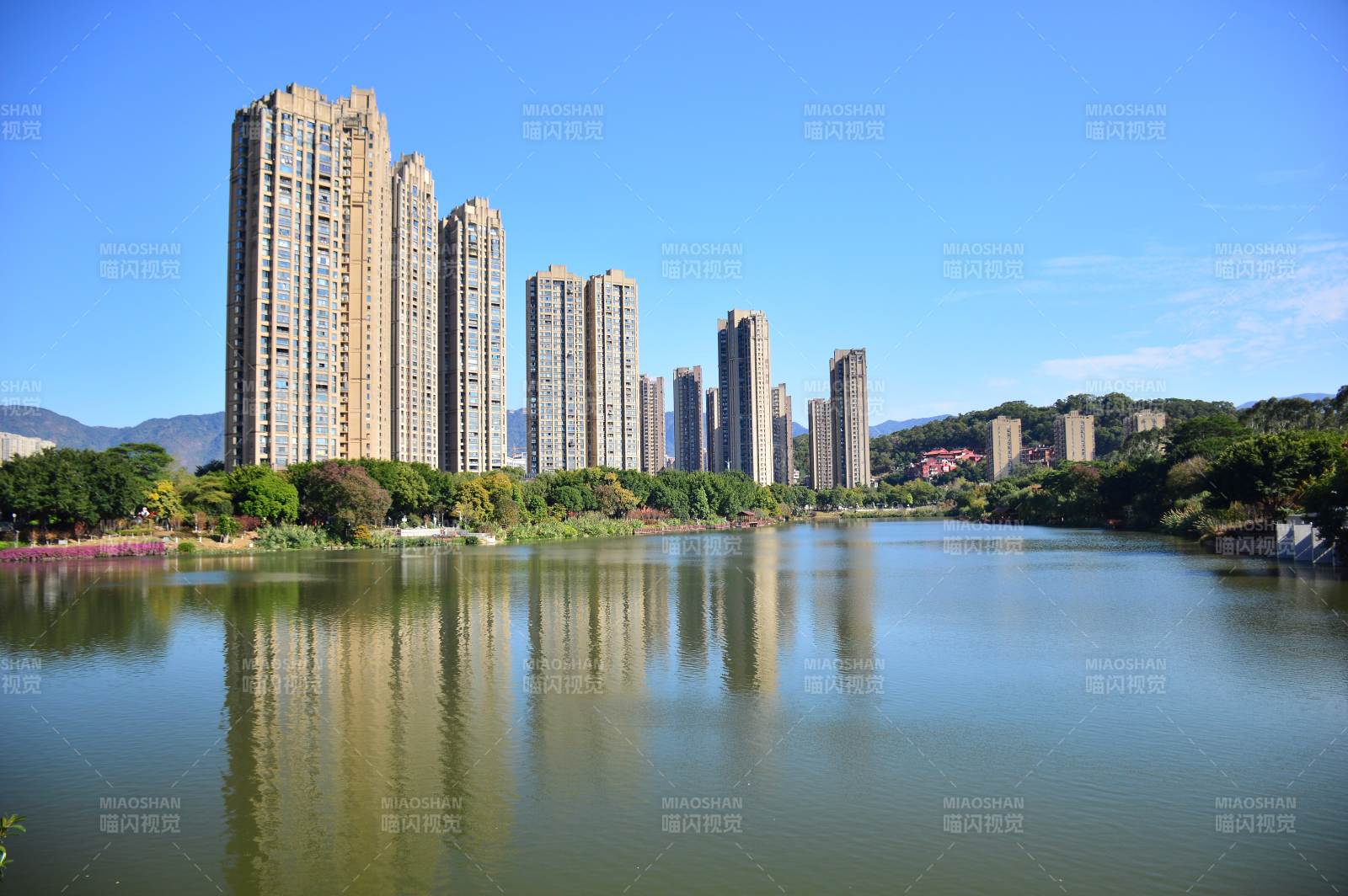 福州晋安琴亭湖畔图片