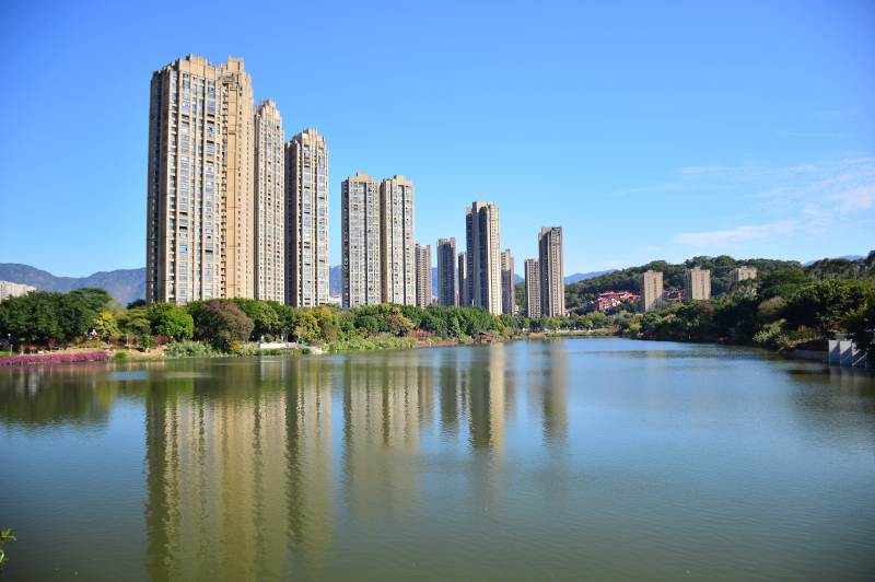 福州晋安琴亭湖畔图片