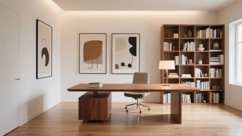 现代简约书房设计图片
