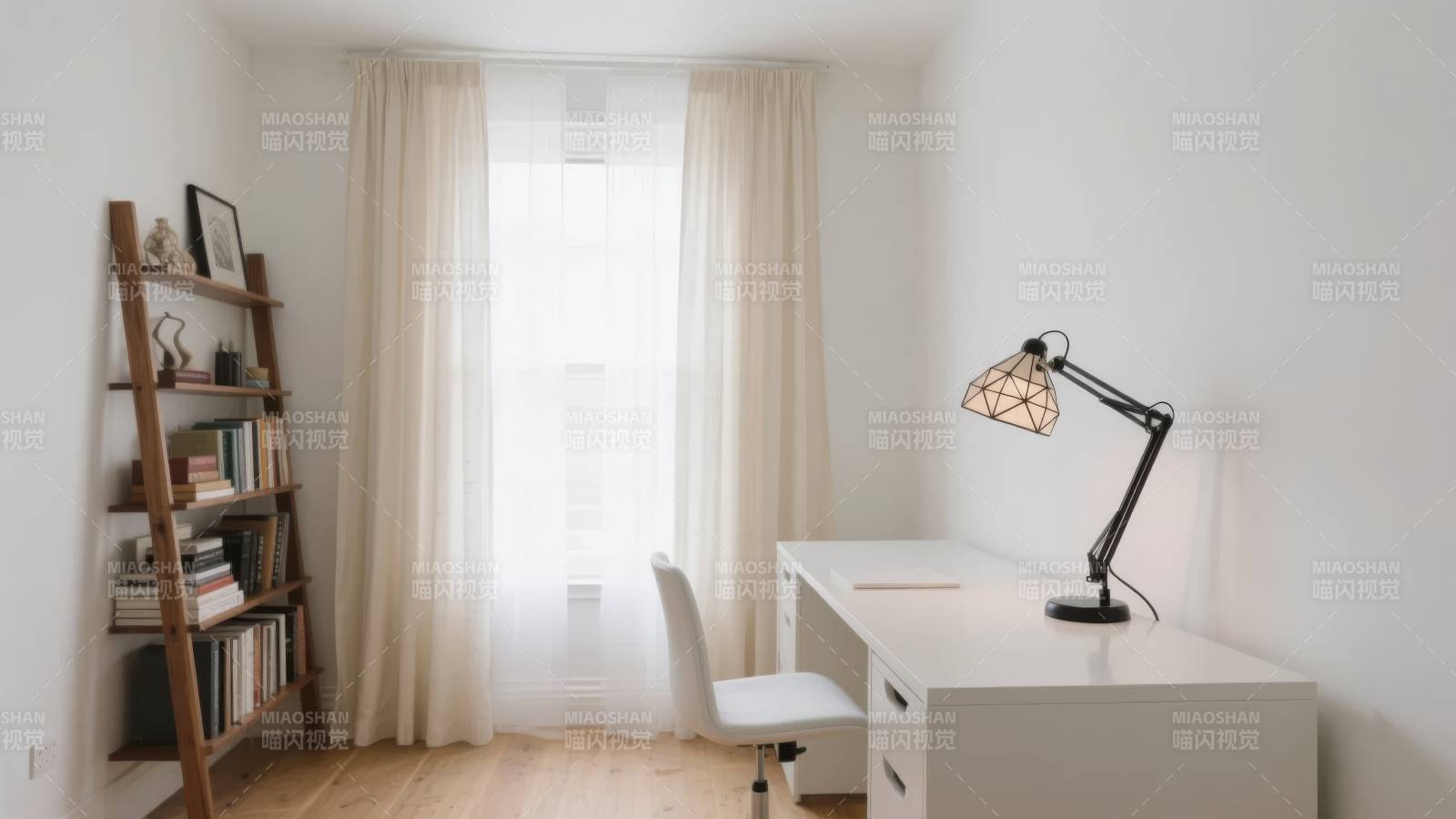 简约书房一角图片