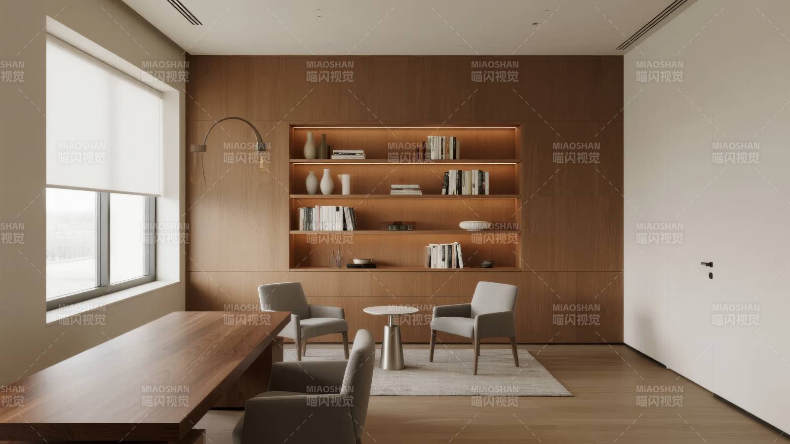 现代简约书房设计图片