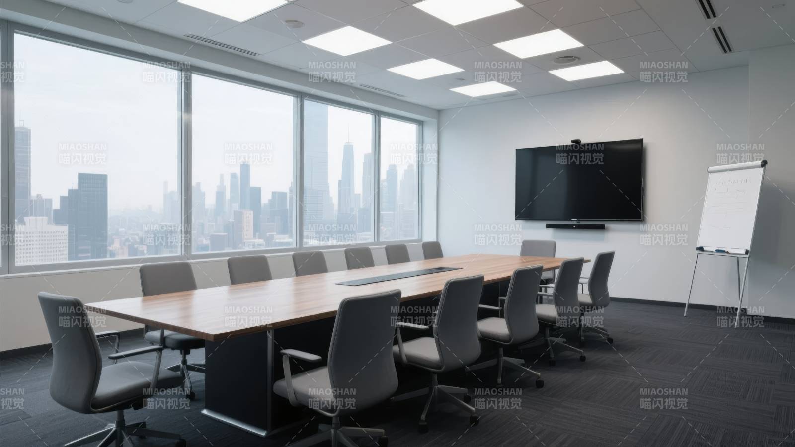 现代会议室全景图片