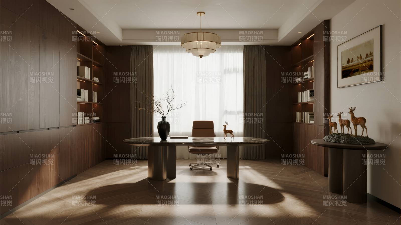 现代书房静谧雅致图片