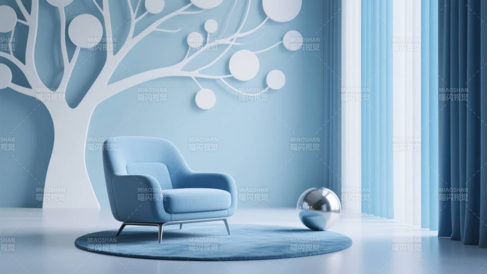 蓝调静谧空间图片