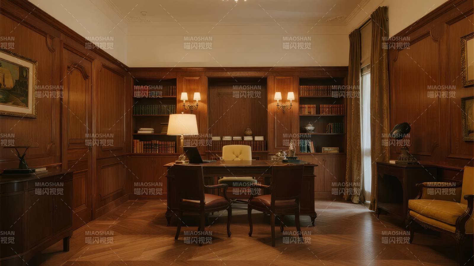 典雅书房静谧氛围图片