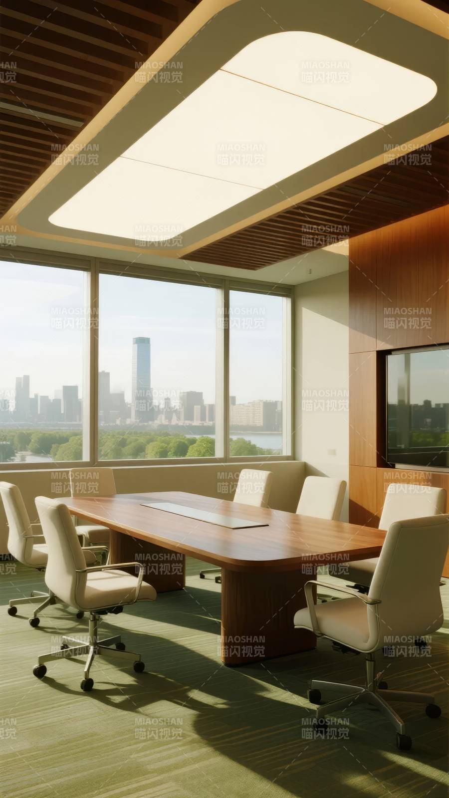 现代会议室全景图片