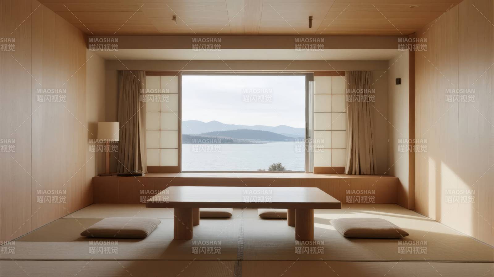 湖景禅意茶室图片