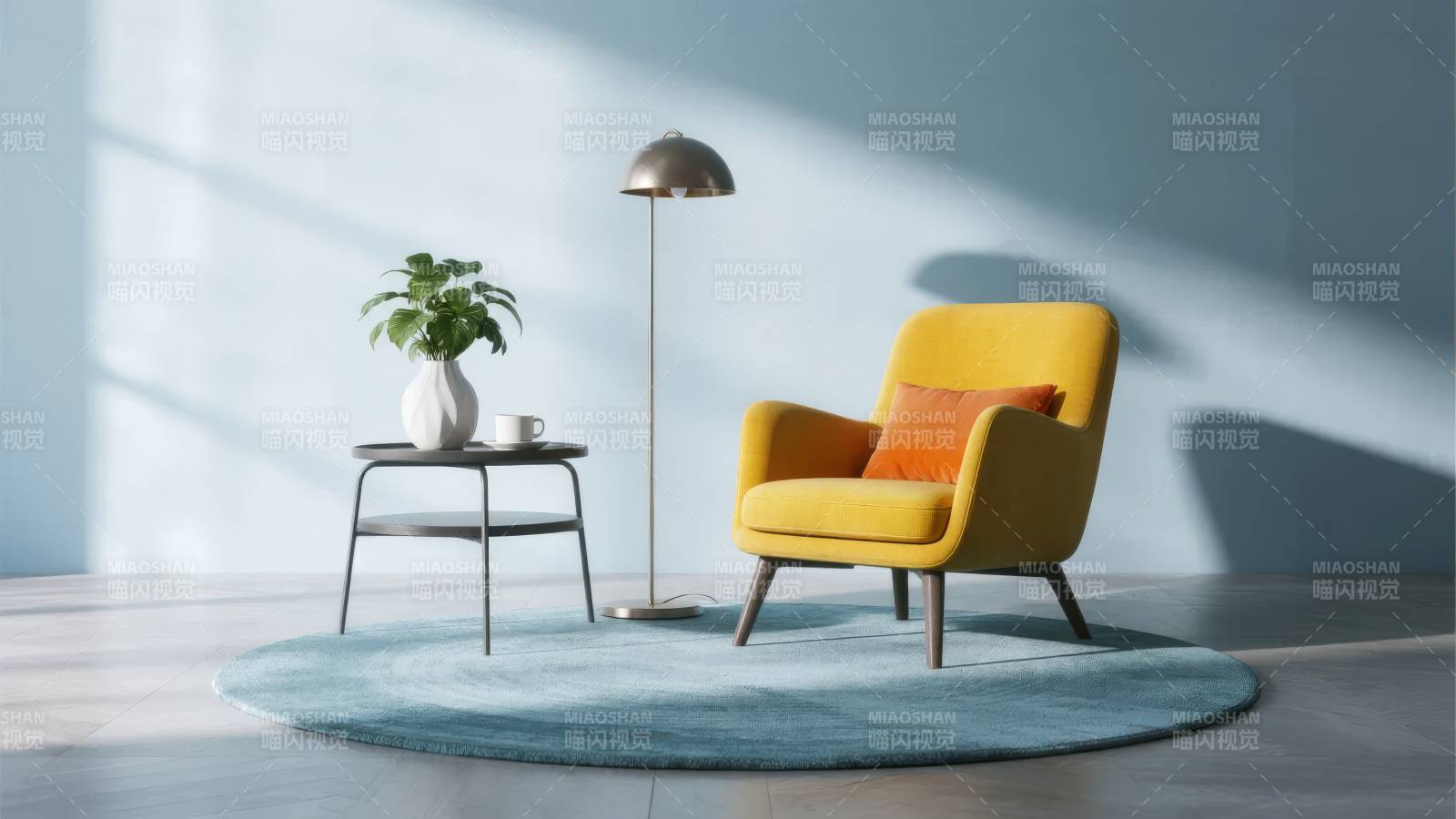 现代简约客厅一角图片