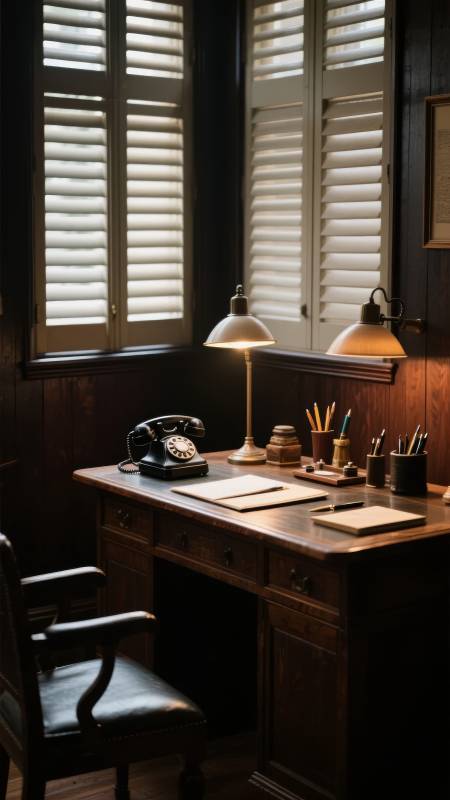 复古书房一角图片