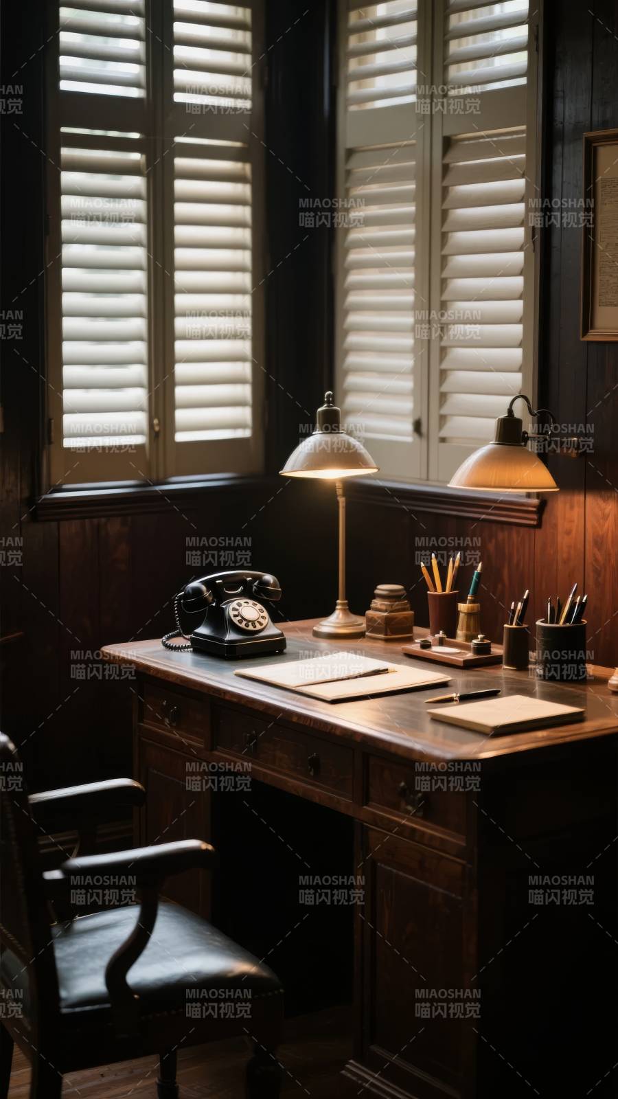 复古书房一角图片