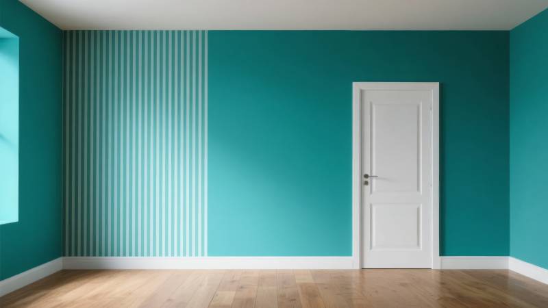 简约蓝绿房间图片