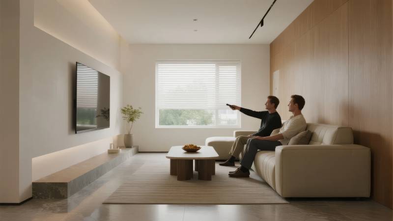 现代客厅观影时光图片