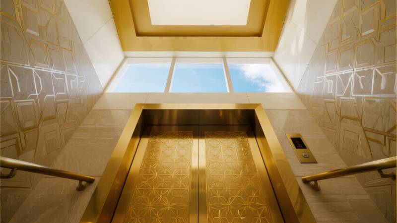 金色电梯间图片