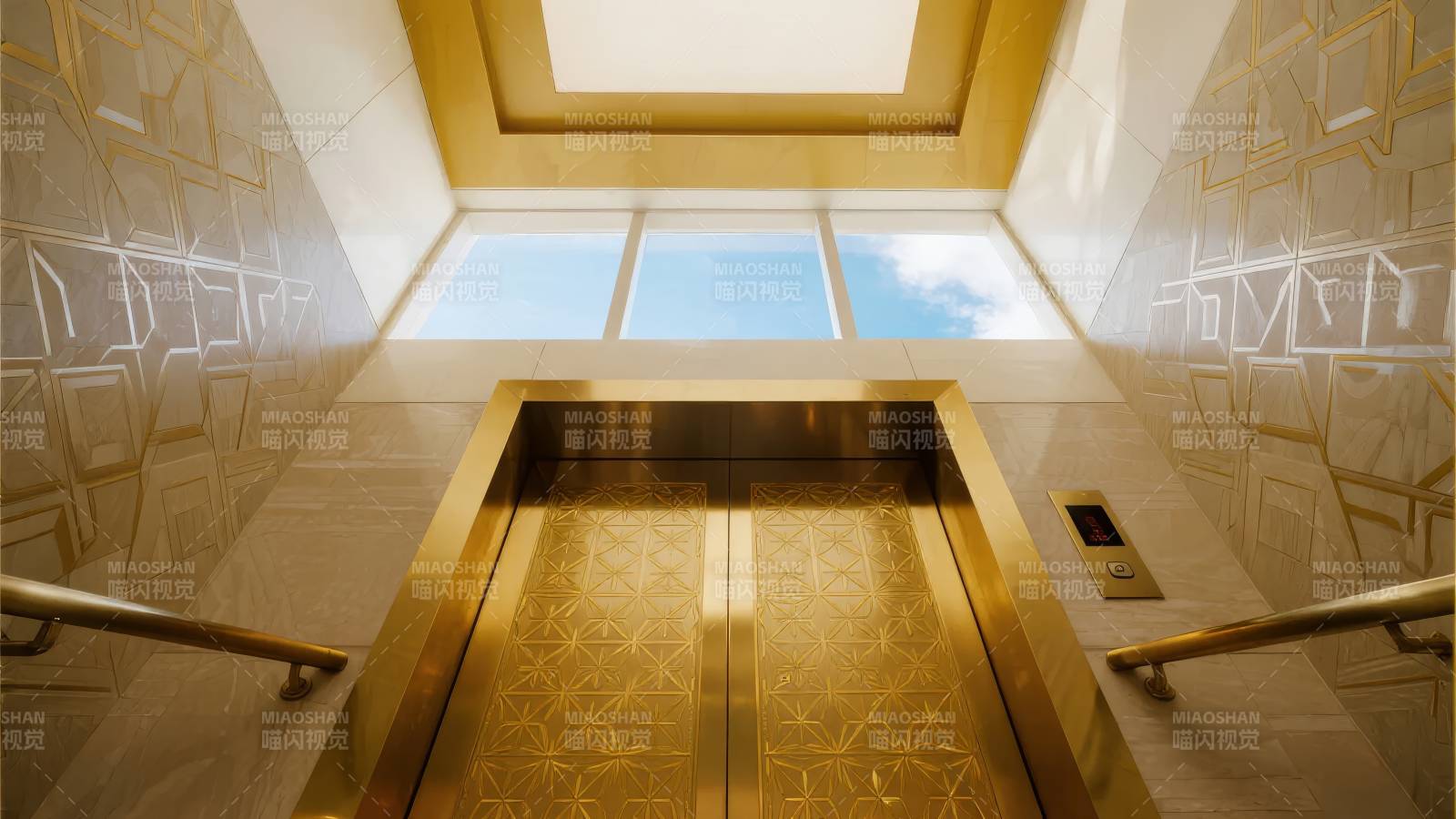 金色电梯间图片