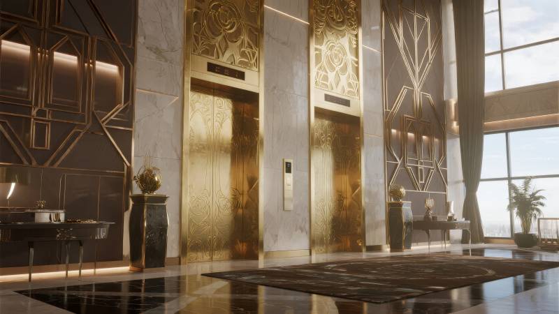 奢华电梯大厅图片
