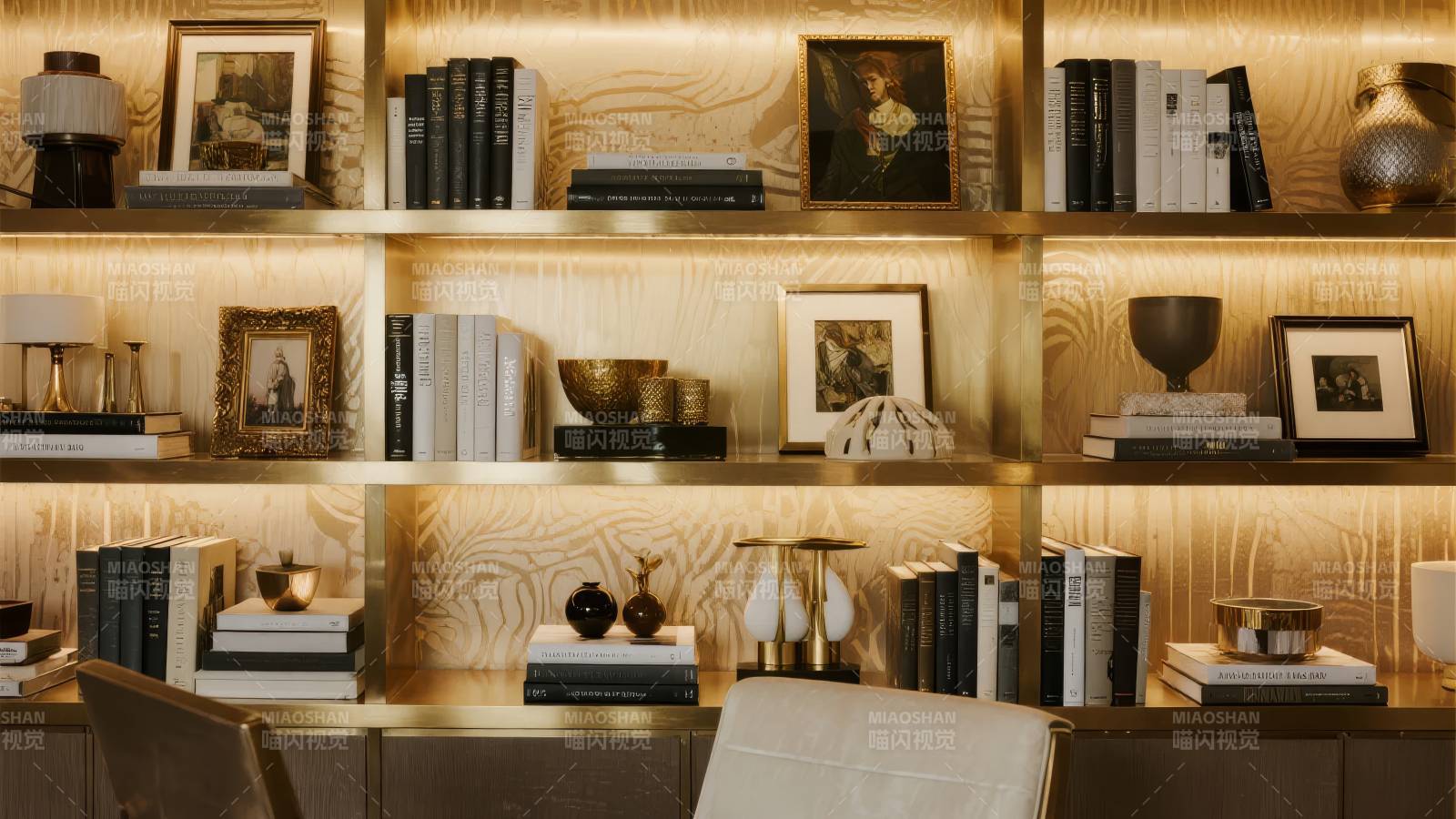 温馨书架角落图片