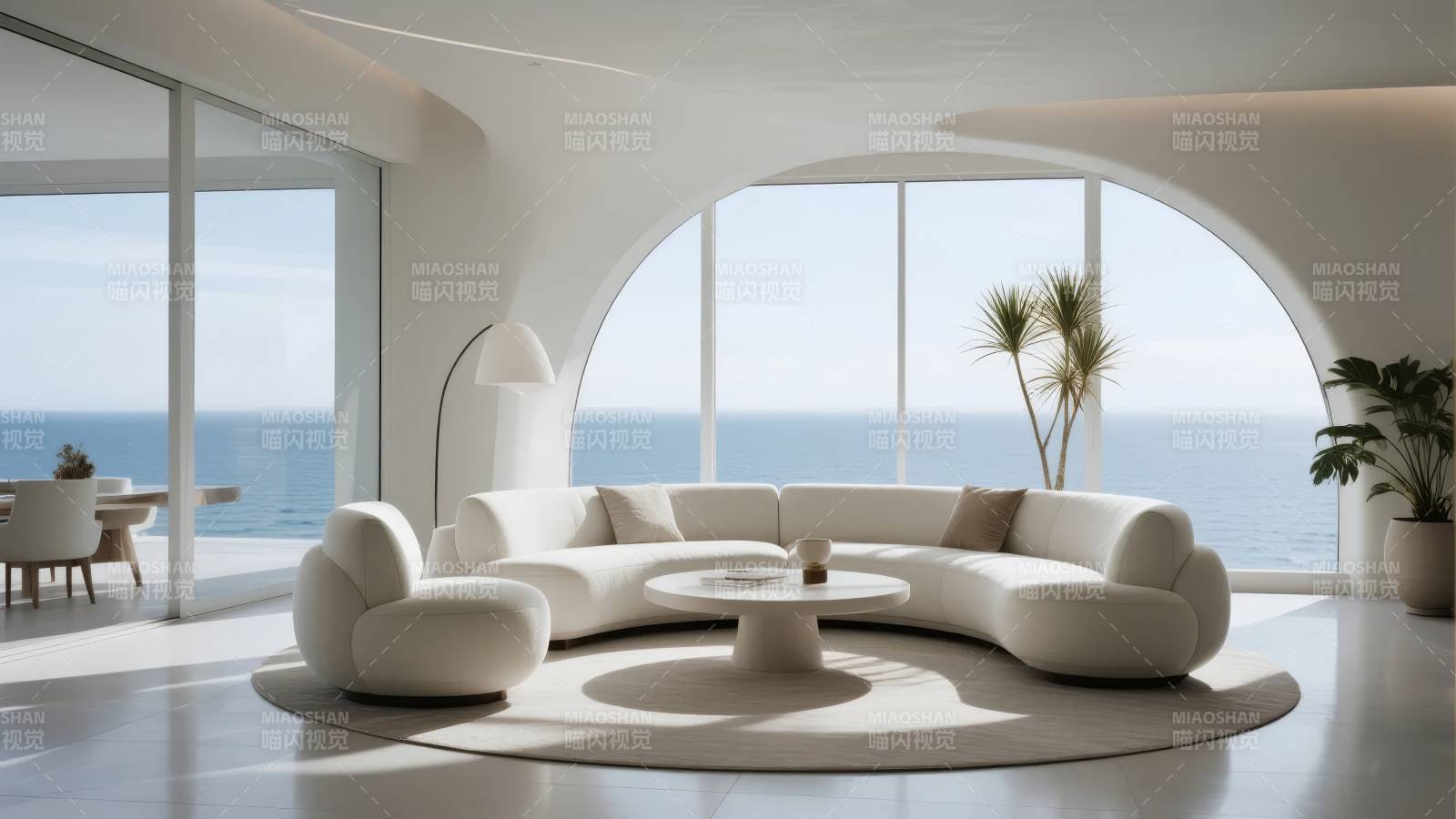 极简海景客厅图片
