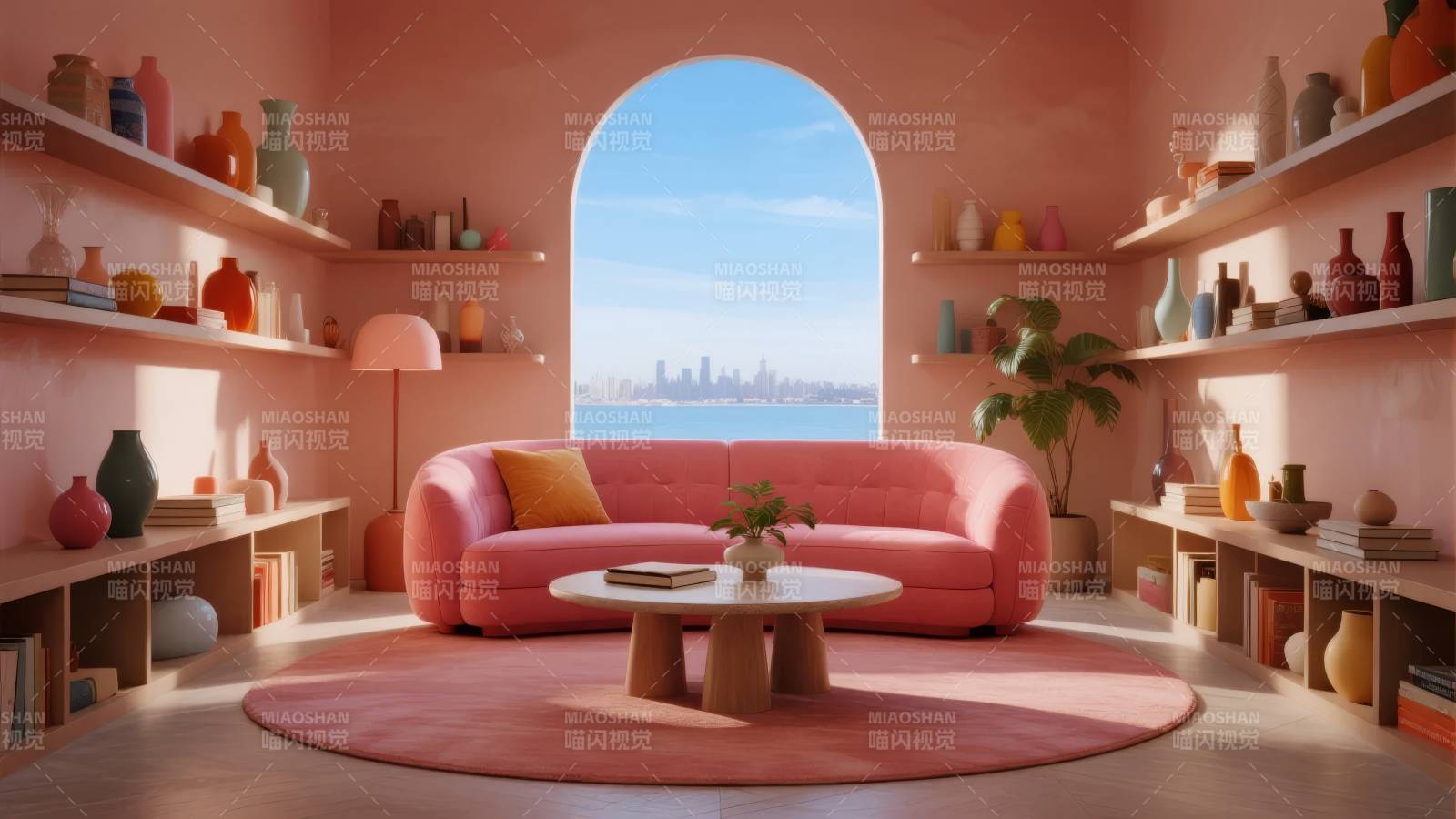 粉色梦幻客厅图片