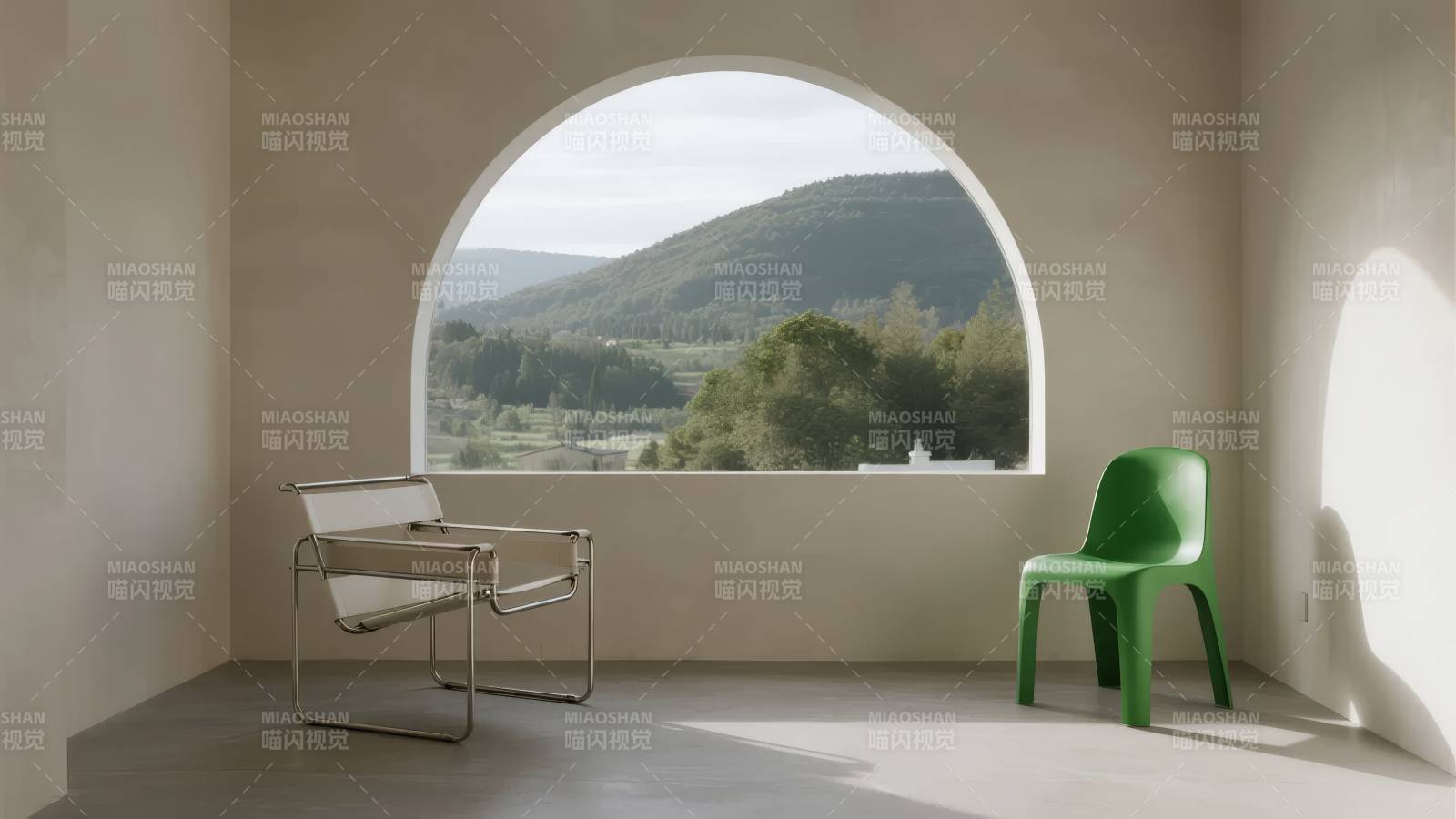 窗景与两椅图片